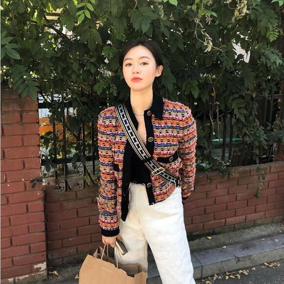 Zara Blogger Limited Edition Textured Tweed Multi Color Blazer Jacket. - Picture 2 of 16
